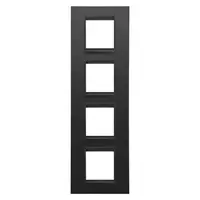 Placa Internationala Lux - in Metal - 2+2+2+2 Module Vertical - Satin Monocrom Negru - Chorusmart