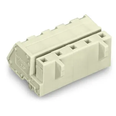 1-conductor female plug; angled; 100% protected against mismating; Snap-in mounting feet; 2.5 mm²; Pin spacing 7.5 mm; 10-pole; 2,50 mm²; light gray