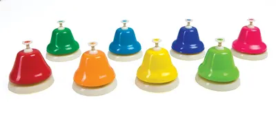 Set de 8 clopoței metalici cu buton