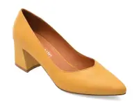 Pantofi eleganti IMAGE galbeni, 1065, din piele naturala
