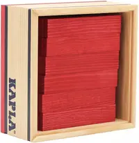 Constructor din lemn Kapla - 40 piese, roşu