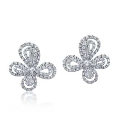 Cercei din aur alb cu diamante de 1.077ct