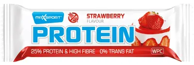 Baton proteic fără gluten, căpșună, 50 g, Maxsport