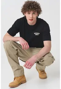 Pantaloni relaxed fit din bumbac - Verde pal