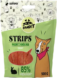 Recompense pentru caini Mr. Bandit STRIPS, iepure, 500g