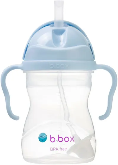 Sticlă cu pai pentru bebeluși b.box - Sippy cup, 240 ml, Bubblegum