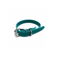 Zgarda din piele simplă - Turcoaz - 25 cm