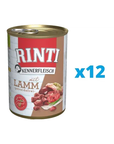 RINTI Kennerfleisch Lamb Hrana umeda caini, cu miel 12 x 800 g