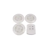 Set 3 lampi LED cu temporizator pentru dulap/mobilier, alb neutru, 0.5 W, 9x9x2.3 cm, alb