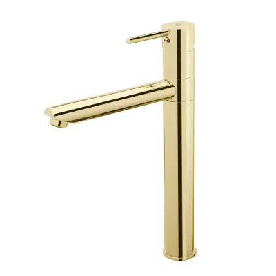 Baterie pentru lavoar cu ventil click-clack inclus, auriu, FDesign Flusso