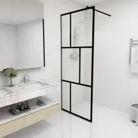 Gossi paravan de dus walk-in, negru, 80x195 cm, sticla securizata