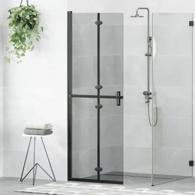 vidaXL Perete de duș Walk-In Negru 70 x 6,5 x 190 cm