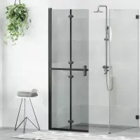 vidaXL Perete de duș Walk-In Negru 70 x 6,5 x 190 cm