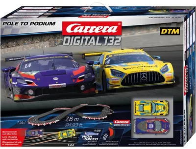 Pistă Carrera Digital 132 - Pole to Podium, cu două mașinuțe, 7.6 m, 1:32
