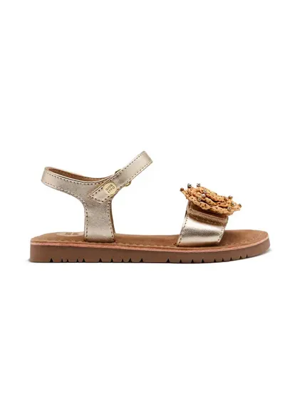 Sandale din piele cu aplicatie cu model floral Buchanan - Auriu
