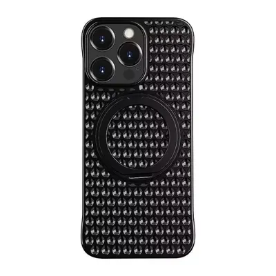 Husa Guardian Ring, Magsafe, Perforatii si inel, iPhone 15 Pro Max, Disipare caldura, Negru Engros
