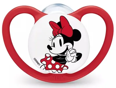 Biberon suzetă NUK Perfect Match - Air, Mickey, 0-6 luni, roșie