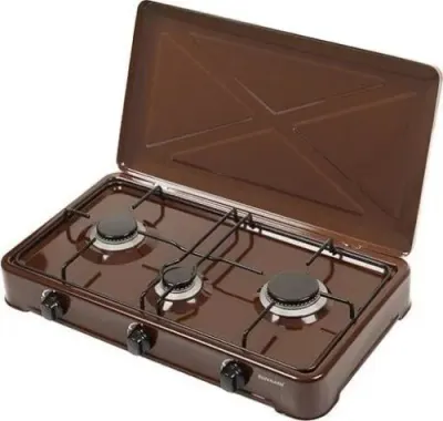 Aragaz 3 arzatoare, 1,9kw, 63x36 cm, Maro , aprindere manuala NURGAZ