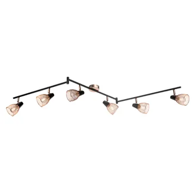 Lustra 6xe14 Ambix Negru/cupru