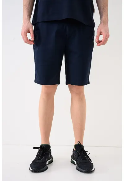 Pantaloni chino slim-fit scurti - Bleumarin