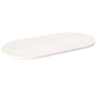vidaXL Blat de masă, alb, 100x50x2,5 cm, lemn masiv de pin, oval