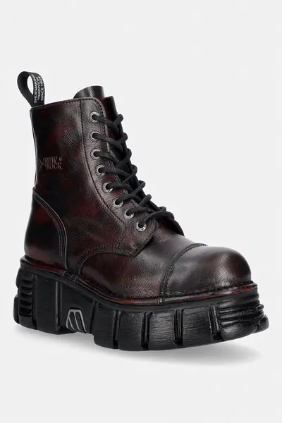 New Rock bocanci pentru femei din piele PULIK OLD ROJO