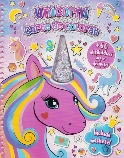 Unicorni. Carte de colorat cu machete - Paperback