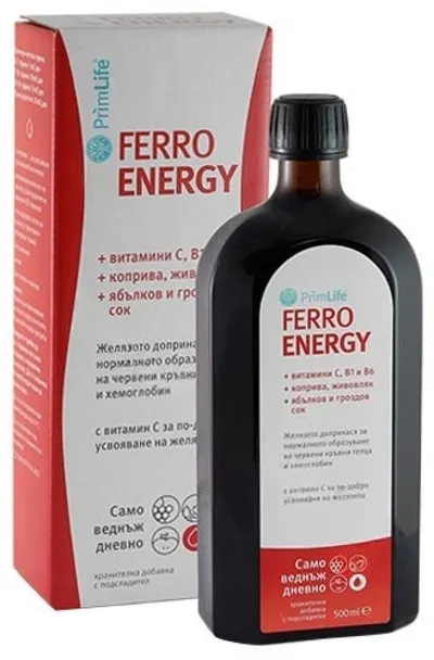 PrimLife FerroEnergy Sirop, 500 ml, Naturprodukt