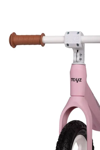 Bicicleta de echilibru fara pedale pentru copii Toyz Inter Pink,Roti gonflabile,Sa confortabila din piele cu inaltime reglabila,Protectie noroi,Manere antiderapante,De la 3ani sau maxim 30kg