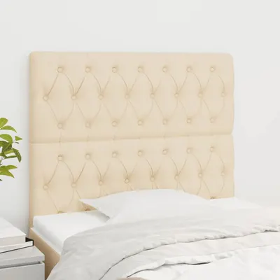 vidaXL Tăblie de pat crem 90x7x118/128 cm, material textil