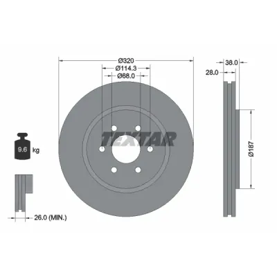 Disc frana TEXTAR 92164405
