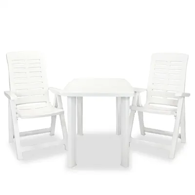 Gossi set mobilier bistro, 3 piese, alb, plastic