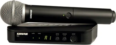 Sistem de microfon wireless Shure - BLX24E/PG58-S8, negru