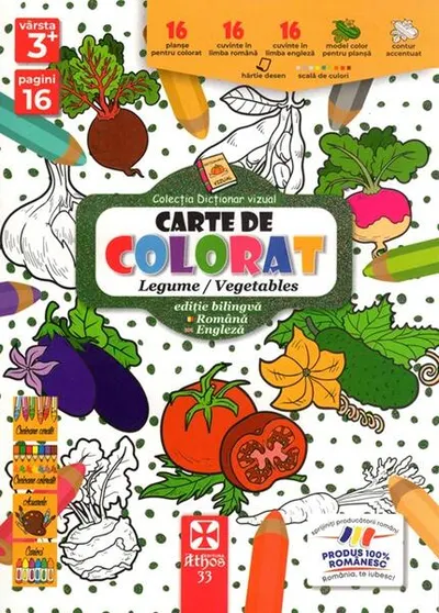 Carte de colorat: Legume / Vegetables - Paperback - ***