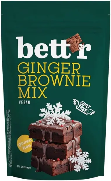 Mix de brownie de Crăciun din turtă dulce fără gluten, 400 g, Bett'r