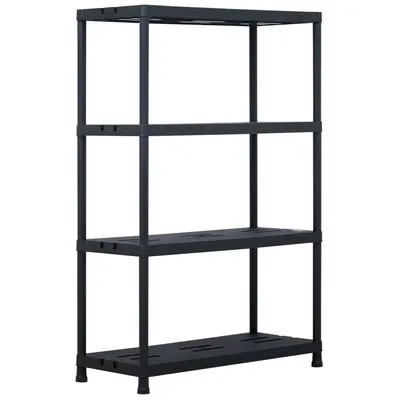 vidaXL Raft de depozitare, negru, 90 x 40 x 138 cm, plastic, 220 kg