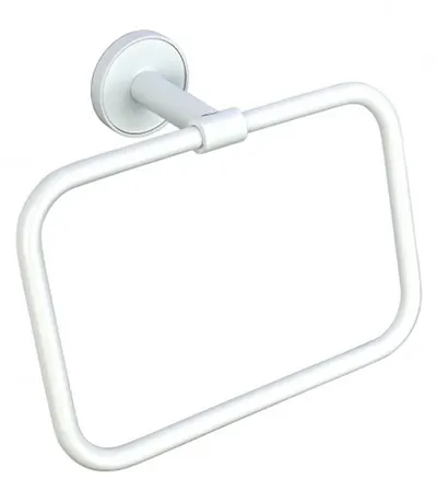 Suport rotund pentru prosoape Inter Ceramic - Lusso, White Matt