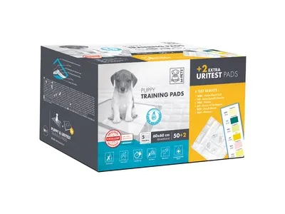 Covorase absorbante pentru caini Uritest, 50 bucati simple + 2 bucati cu strips