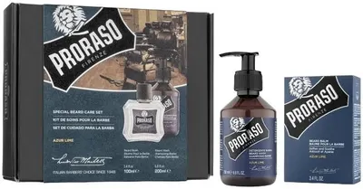 Proraso Azur Lime Set - Balsam și șampon pentru barbă, 100 + 200 ml