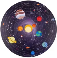 Puzzle rotund din lemn Bigjigs din 50 de piese - Sistemul solar