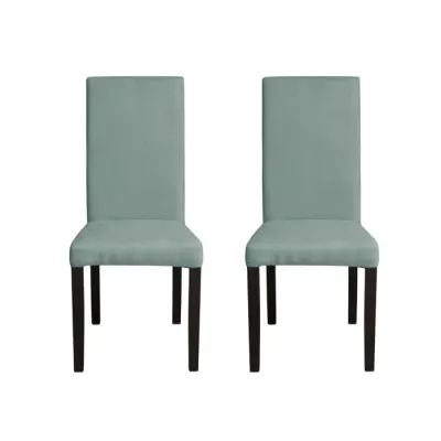 Set 2 scaune living TEO, picioare lemn wenge, stofa mint, 46x60x98 cm