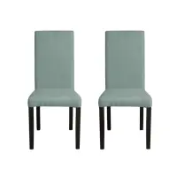 Set 2 scaune living TEO, picioare lemn wenge, stofa mint, 46x60x98 cm