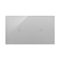 Panou Touch 2 module, modul 1:1 comanda touch, modul 2:1 comanda touch, sticla argintie