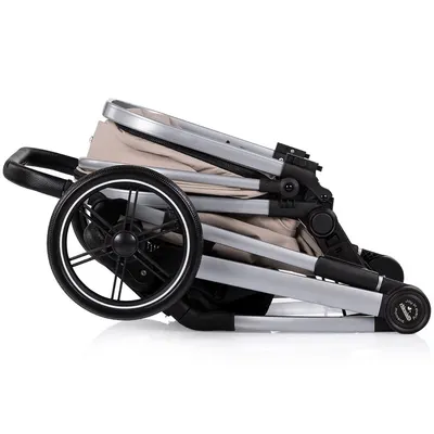 Carucior 2 in 1 pentru copii Chipolino Pearl Latte, transformabil, sezut reversibil, bara detasabila, roti cu suspensii, geanta, greutate admisa 22 kg