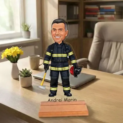 Caricatura pentru Pompier - Statueta Personalizata tip Trofeu