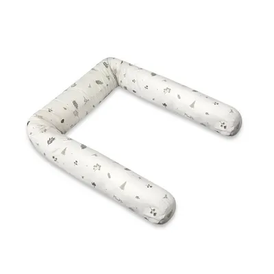 Aparatoare pentru patut, MimiNu, Tip rulou, Cu husa detasabila, Lungime 180 cm, Din bumbac certificat Oeko Tex Standard 100, Leaves