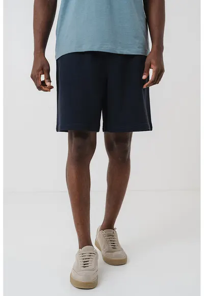 Pantaloni scurti relaxed-fit cu snur in talie - Albastru ultramarin