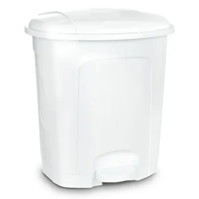 Coș de gunoi alb cu pedală din plastic 30 l – Orion