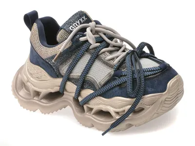 Pantofi sport GRYXX bleumarin, 30597, din material textil si piele naturala