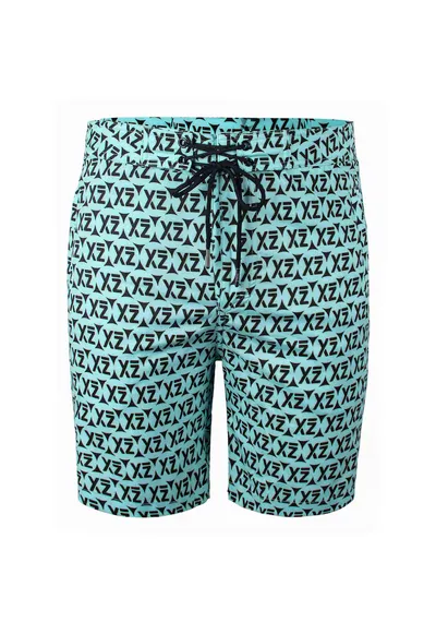 Pantaloni scurti de baie cu buzunare cu fermoar si model Dazzers 28989 - Turcoaz